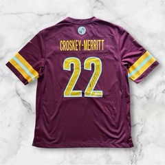 Jacory Croskey-Merritt BILL Signed Autographed Nike Game Burgundy Jersey PSA/DNA