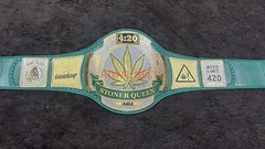 Smoker Stoner 420 Heavyweight Championship Title Belt Adult Size, Stacked Plated