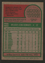 1975 Topps Baseball #563 – Wilbur Howard – Houston Astros 75-057
