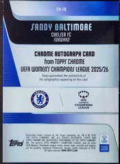 Sandy Baltimore 2025-26 Topps Chrome UEFA Women&rsquo;s Champ League Blue /150 Auto