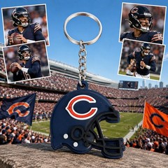 Chicago Bears Helmet Keychain – Flexible PVC/Rubber NFL Fan Key Ring Charm New