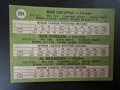 1971 Topps Cardinals Rookie Stars #594 Bob Chlupsa Bob Stinson Al Hrabosky (RC)