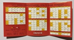 San Diego Conquistadors ABA Basketball Pocket Schedule