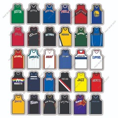 30 NBA Team Jersey Stickers – All Teams Basketball Vinyl Decal Sticker set