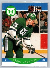 1990-91 Pro Set Grant Jennings #106 Hartford Whalers Defenseman Hockey Card
