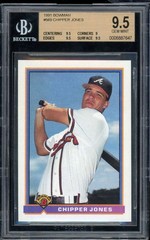 Chipper Jones Rookie Card 1991 Bowman #569 BGS 9.5
