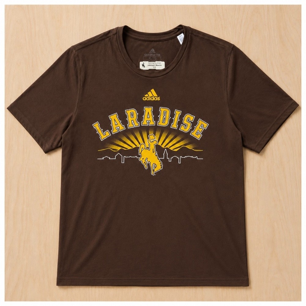 Univ. of Wyoming Cowboys LARADISE Adidas Athletic Performance Tee Player Worn XL