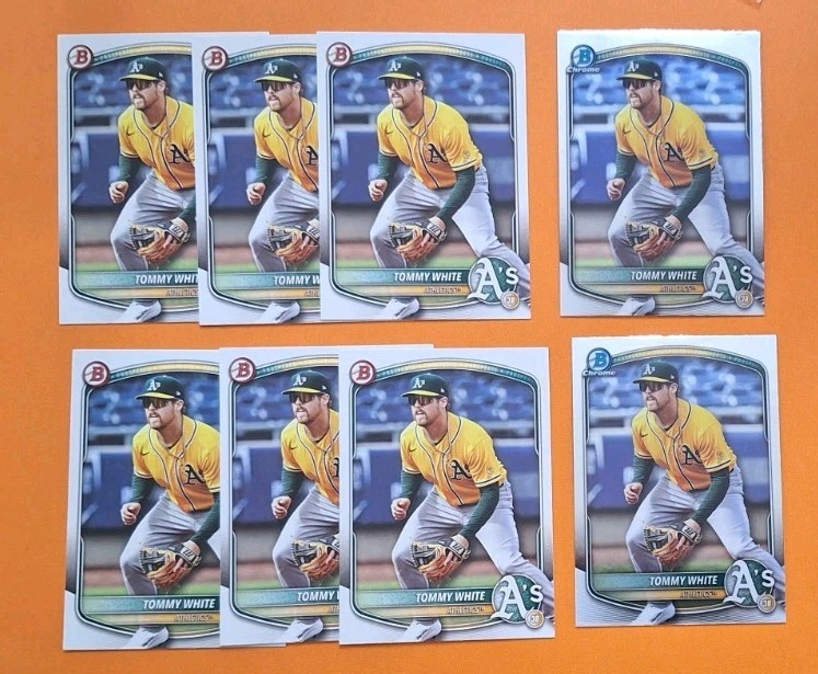 Lot 8 RC Tommy White 2025 2X Bowman Draft Chrome BDC-88 6X Bowman Draft BD-88