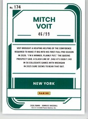 Mitch Voit 2026 Donruss Purple 174 #/99 New York Mets