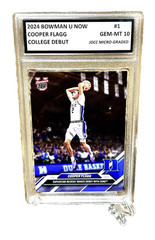 COOPER FLAGG RC 2024 Bowman University GRADED GEM-MT 10 College Rookie Debut #1