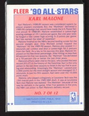 1990-91 Fleer All-Stars #7 Karl Malone Utah Jazz Near Mint or Better
