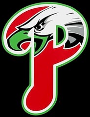 (2) Philadelphia Eagles Phillies « P » Waterproof Vinyl Stickers 5×3.8 Car Decals