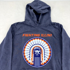 Fighting Illini Chief Illiniwek Comfort Colors Hoodie – True Navy and Black