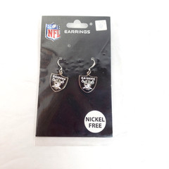 NFL Las Vegas Raiders Womens Black Silver Nickel Free Jewelry Earrings