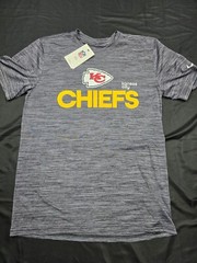 Nike Mens Kansas City Chiefs Sideline Velocity Dark Grey Tee Tshirt New Size M