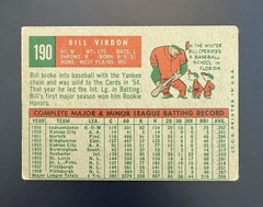 Topps 1959 Bill Virdon #190 Pittsburgh Pirates MLB Baseball Base Card