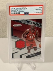 2016-17 Panini Prizm – Rookie Jerseys Pascal Siakam #63 (MEM, RC) POP 1 PSA 10