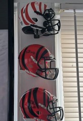 Football mini helmet wall hanger.  3d printed from PLA+, display holder, mount