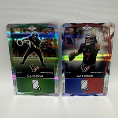 2025 Mattel UNO Elite NFL CJ Stroud #163 Alt Jerseys Green & Blue Foil Lot (2)