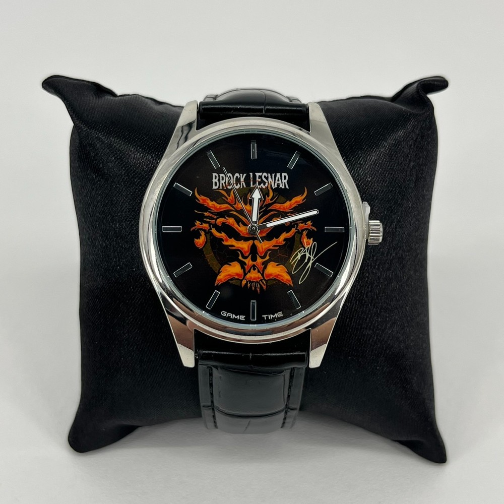 WWE Brock Lesnar Watch Men&rsquo;s Size Black Leather Band Game Time New