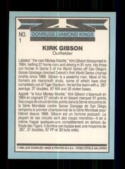 1986 LEAF DONRUSS DIAMOND KINGS FRENCH #1 KIRK GIBSON DETROIT TIGERS