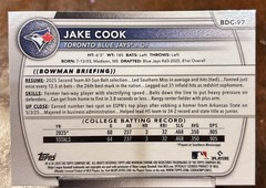 Jake Cook 2025 1st Bowman Draft Sapphire Toronto Blue Jays