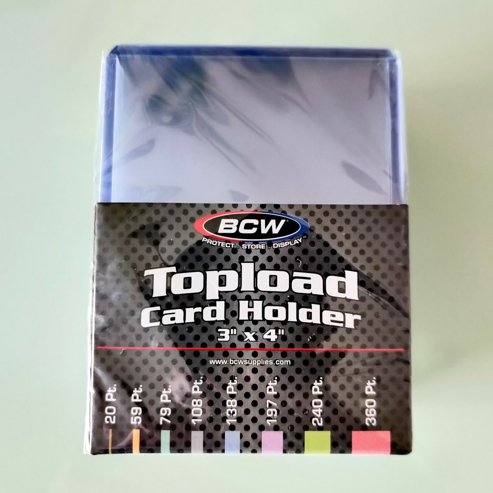 BCW 35pt Toploaders (25 ct) – 3&Prime; x 4&Prime; Regular Rigid 35 pt Card Top Loader