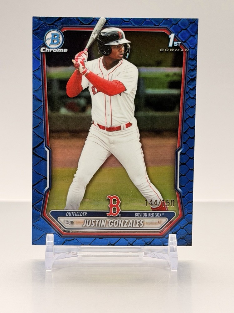 Justin Gonzales 2026 Bowman Baseball Blue Reptilian / 150 #BCP-141 Chrome