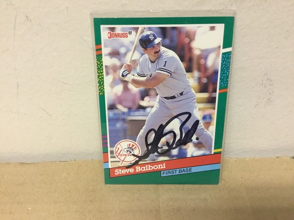 Steve Balboni Autographed Card – 1991 Donruss Baseball -NY Yankees FREE SHIPPING