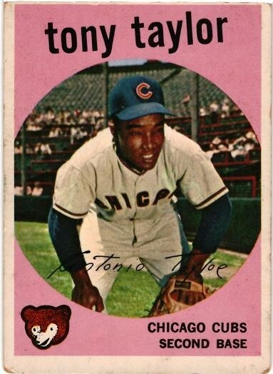 1959 Topps # 62 – TONY TAYLOR – CHICAGO CUBS