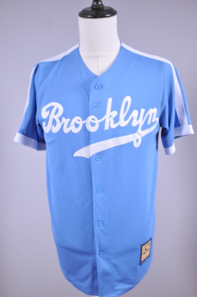 Majestic Cooperstown Brooklyn Dodgers Baseball Stitched Jersey Blue Men&rsquo;s Small