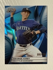 George Kirby 2025 Topps Chrome Black Blue Refractor #17 086/150 Mariners