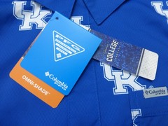 Kentucky Wildcats Columbia PFG Super Slack Tide Omni-Shade Button Shirt Mens L