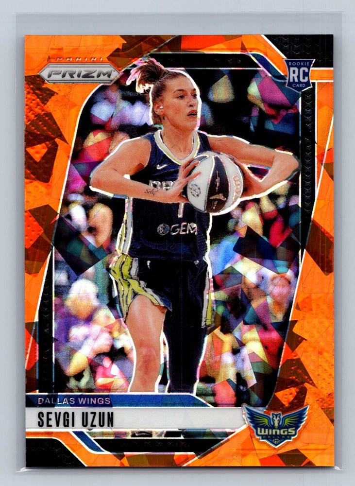 2024 Panini Prizm WNBA Sevgi Uzun #92 Ice Orange Prizms Dallas Wings