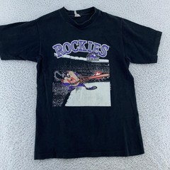 Vintage 90s Taz Colorado Rockies Looney Tunes T-Shirt XXS MLB Baseball Cartoon
