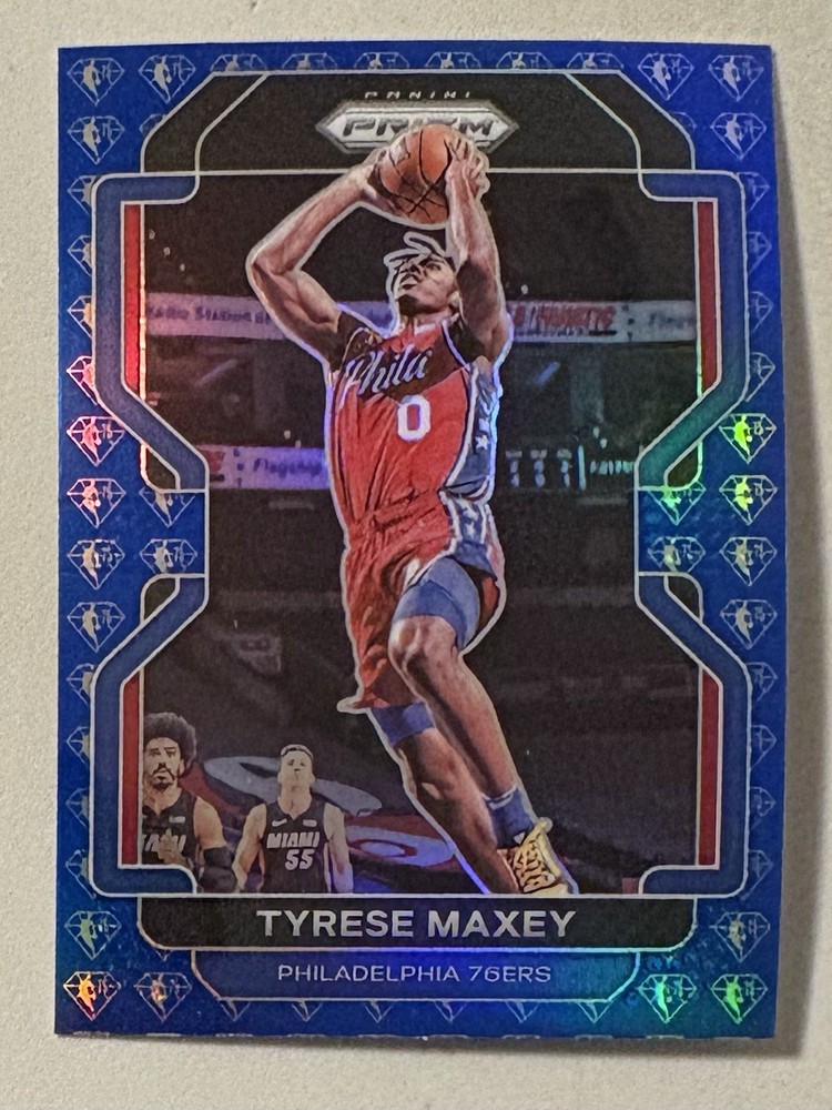 2021-22 Panini Prizm – Tyrese Maxey #28 Nba 75th Anniversary Prizm