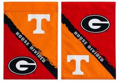 Tennessee and Georgia House Divided Garden Flag 2 Sided NWT Licensed Rivalry Fla