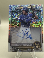 2025 Bowman Yophery Rodriguez Chrome Auto Speckle Refractor 1st #/299 Brewers