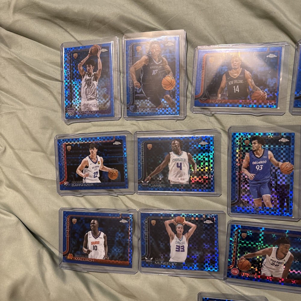2025-26 Topps Chrome Basketball- RC Blue X Fractor Lot (13)