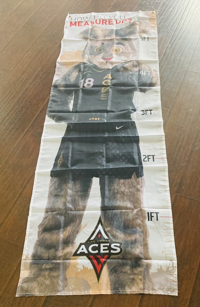 Las Vegas Aces WNBA Kids Growth Chart w/ Mascot Buckets Size 6x2feet Brand New!