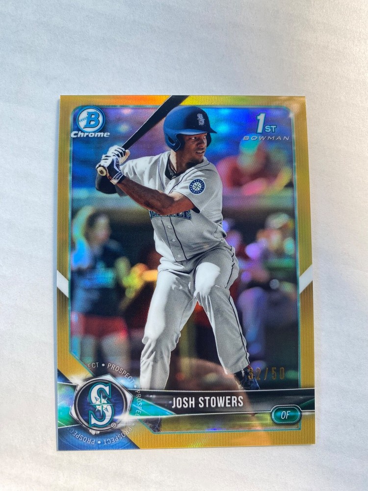 2018 Bowman Draft Chrome #BDC-190 – Josh Stowers /50 Gold Refractor Mariners