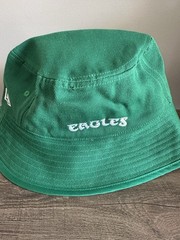Philadelphia Eagles New Era Bucket Hat Kelly Green Boonie Chin Strap NFL
