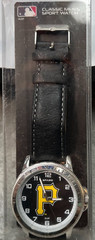 Pittsburgh Pirates Watch Classic Sports Mens Black Leather Sparo MLB Merch