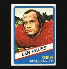 1976 Wonder Bread Football Card Number 11 Len Hauss Washington Redskins #11