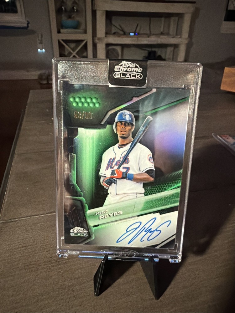 2026 Topps Chrome Black Jose Reyes #CBA-JRE Auto Green Refractor /99 Mets