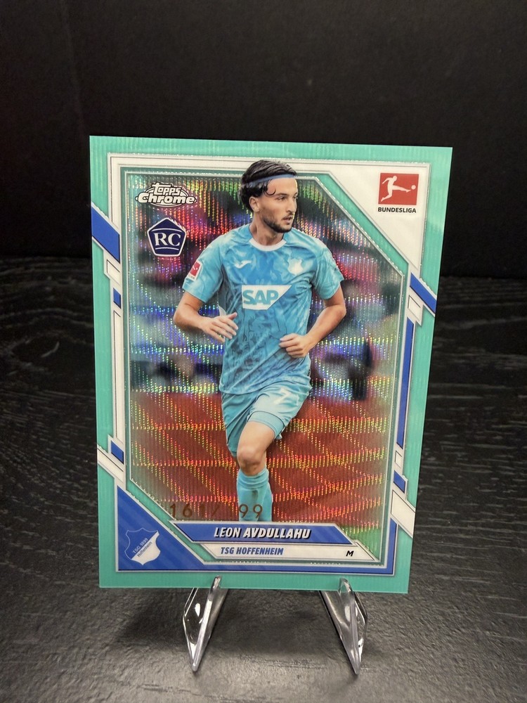 Leon Avdullahu Aqua Wave /199 2025-26 Topps Chrome Bundesliga RC Hoffenheim