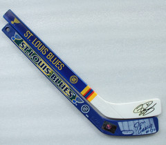 Jeff Brown Jon Casey St. Louis Blues Signed Autographed Mini Stick Lot Hockey