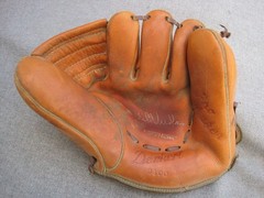 VINTAGE 1950s DENKERT RHT BASEBALL GLOVE G100 BILL VIRDON ENDORSED
