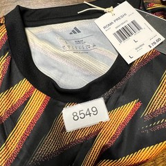 2025/26 Adidas AS Roma Pre-Match Jersey Men&rsquo;s Large Black Orange Slim Fit NEW