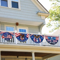 4 PCS 250th Anniversary USA Bunting Flag 3×1.5 Ft, America 250 Years Independenc